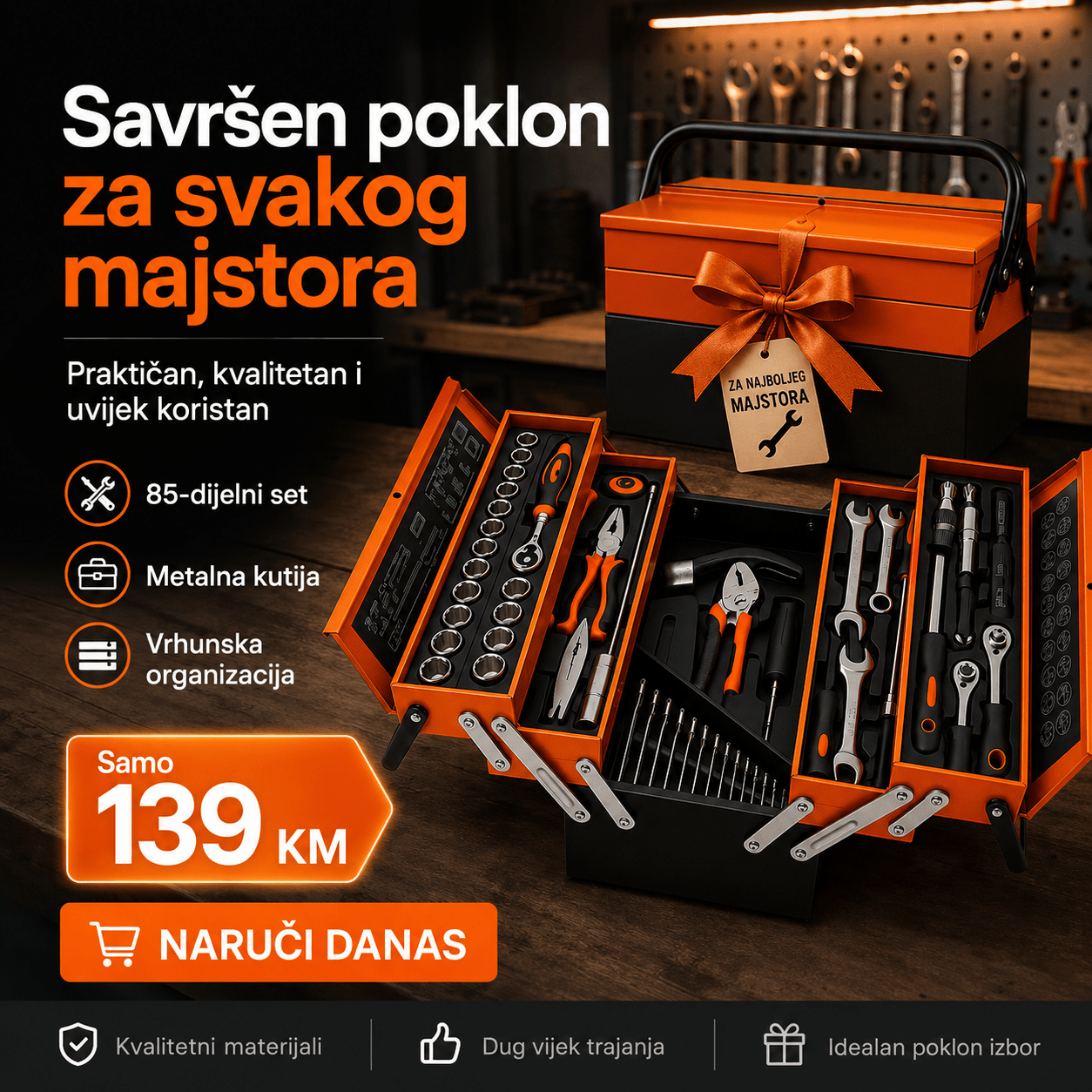 85-dijelni set alata u metalnoj kutiji – Ručni Alati i Gedore – – slika 4