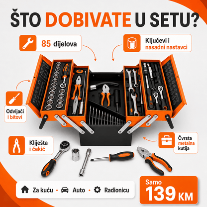 85-dijelni set alata u metalnoj kutiji – Ručni Alati i Gedore – – slika 2