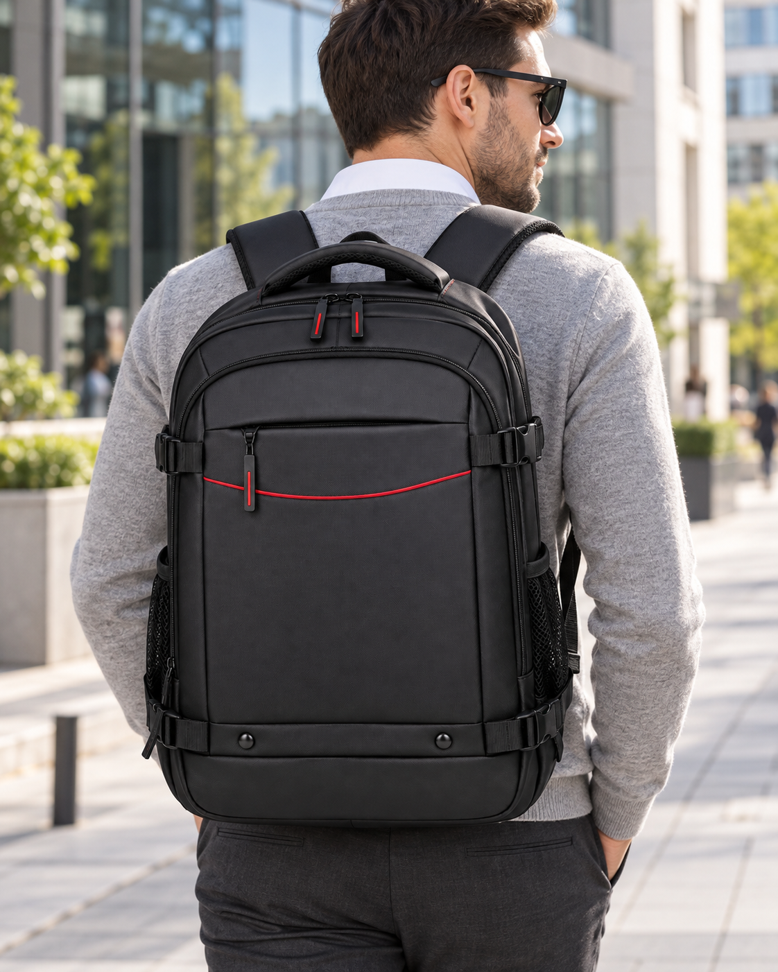 Poslovni ruksak 20253 za laptop do 15,6 inča — AI lifestyle ilustracija s osobom