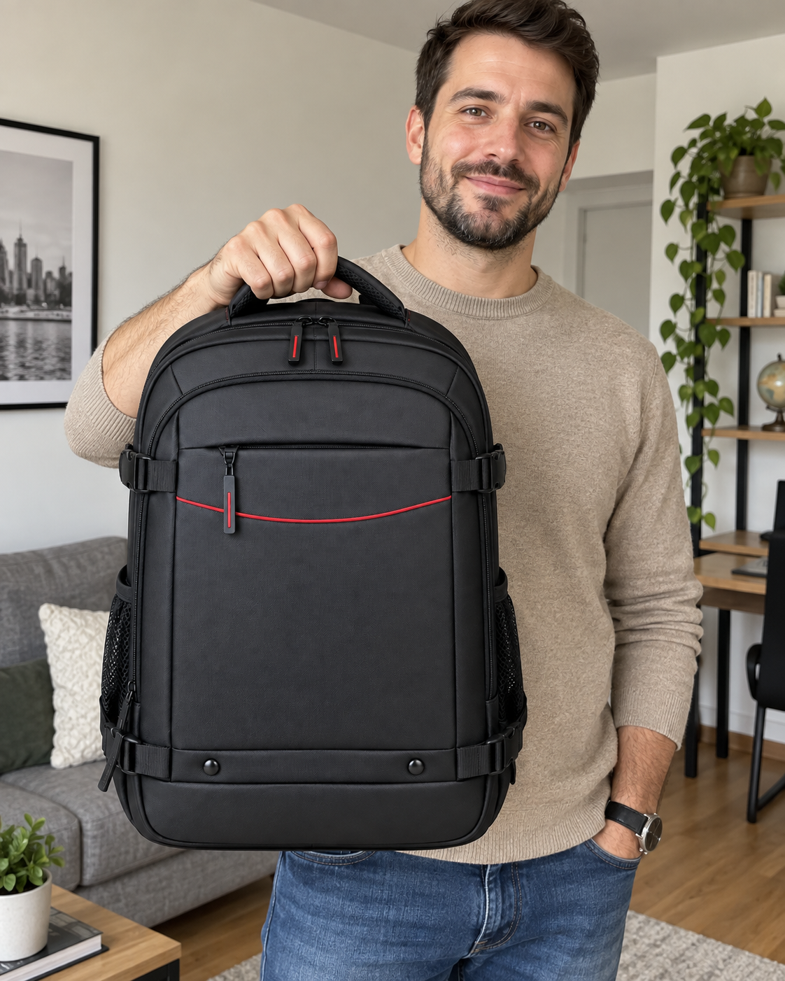 Poslovni ruksak 20253 za laptop do 15,6 inča — AI ilustracija u UGC stilu