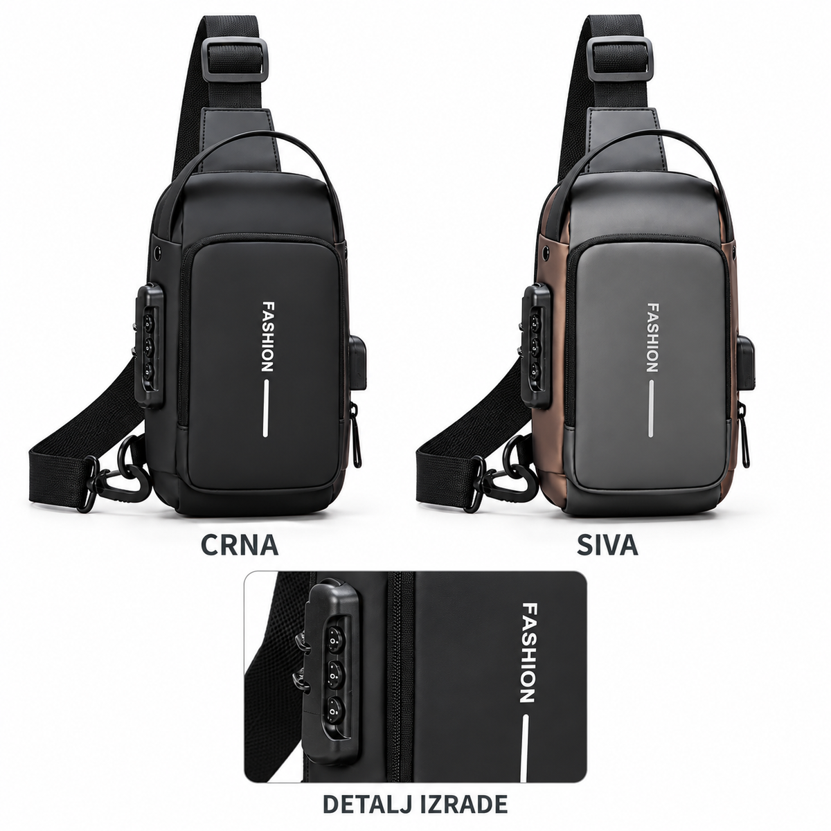 Torba preko jednog ramena G70004 s bravicom – pregled boja