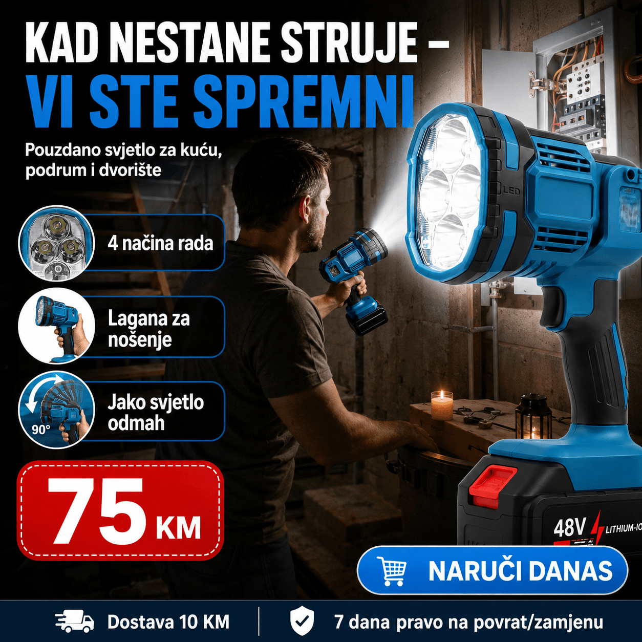 Aku LED Lampa 48V – – – slika 5