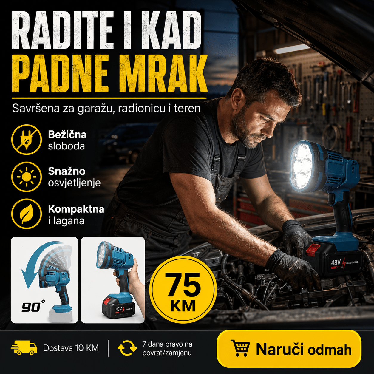 Aku LED Lampa 48V – – – slika 3