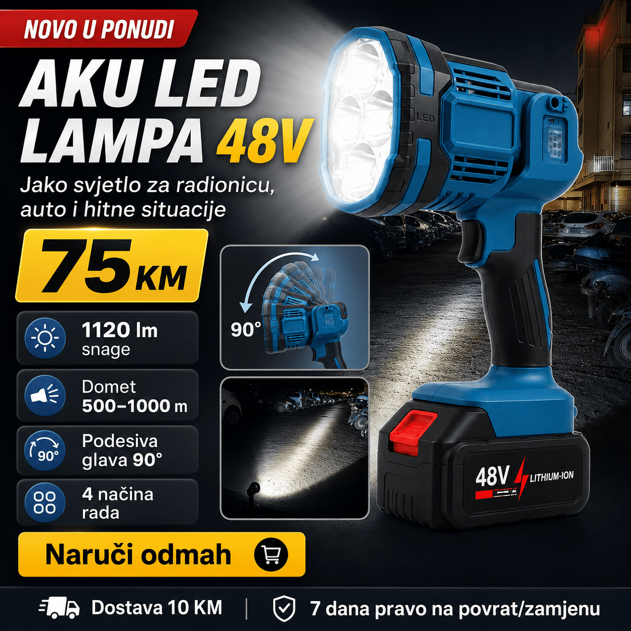 Aku LED Lampa 48V – – – slika 1