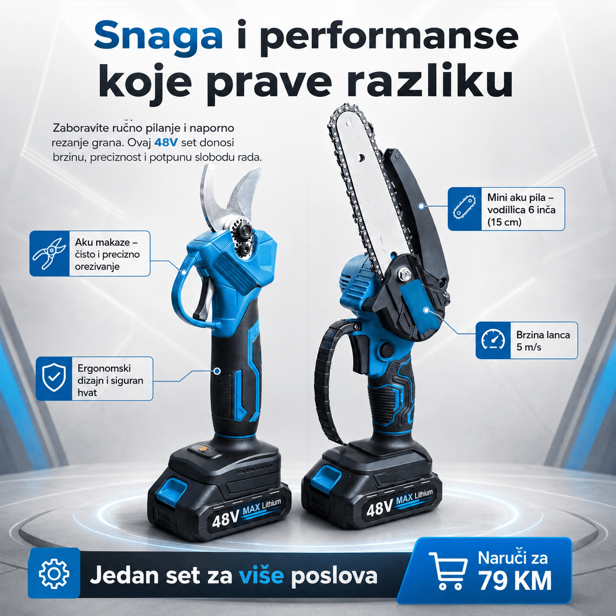 Aku Set Pila + Makaze 48V MAX – – – slika 6