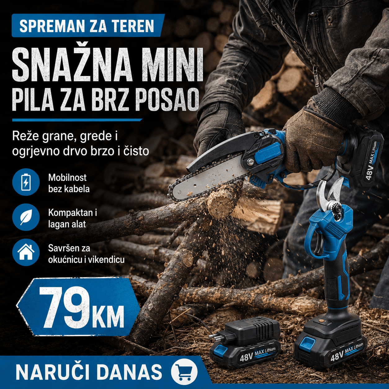 Aku Set Pila + Makaze 48V MAX – – – slika 3