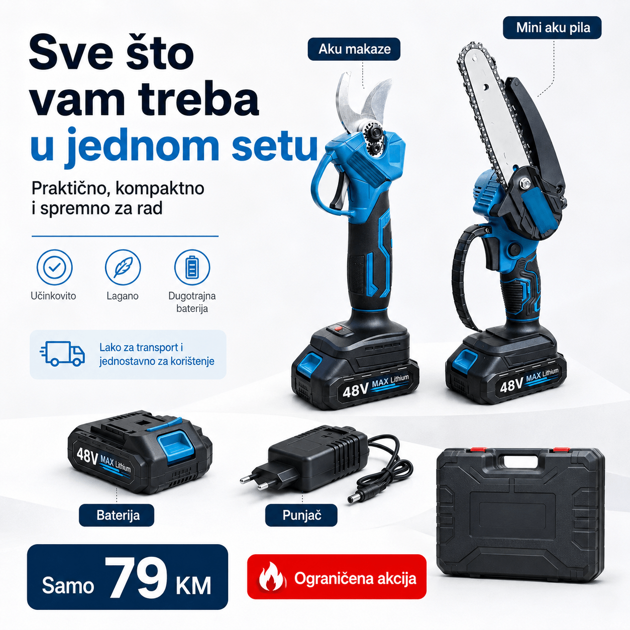 Aku Set Pila + Makaze 48V MAX – – – slika 7