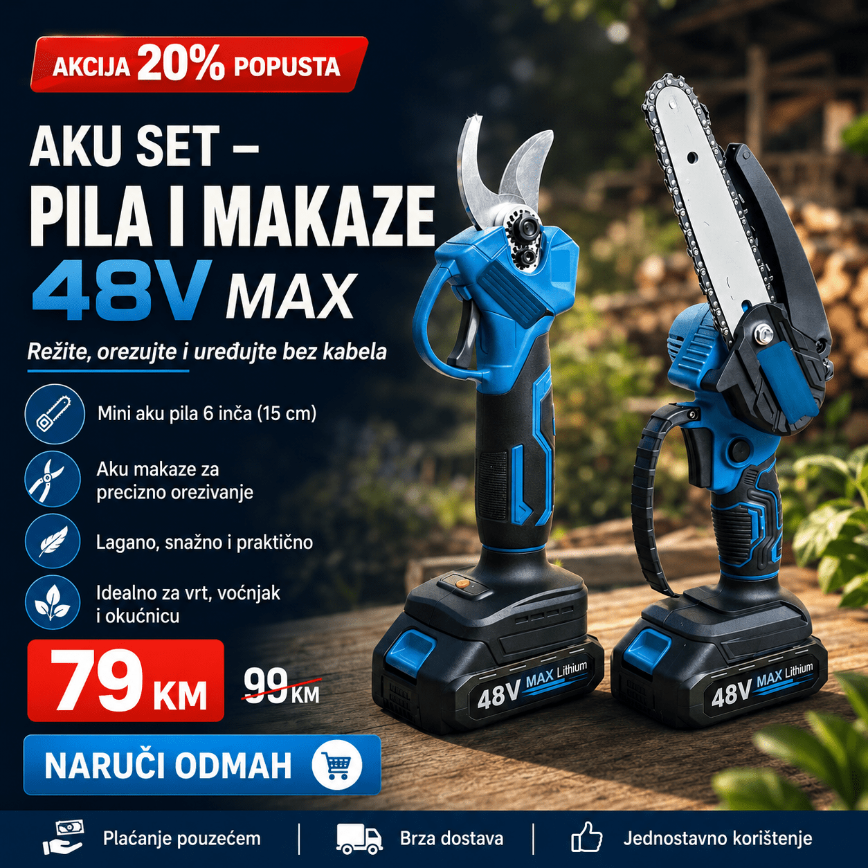Aku Set Pila + Makaze 48V MAX – – – slika 4