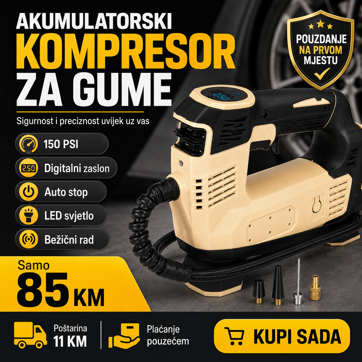 Akumulatorski Kompresor za Gume – – – slika 3