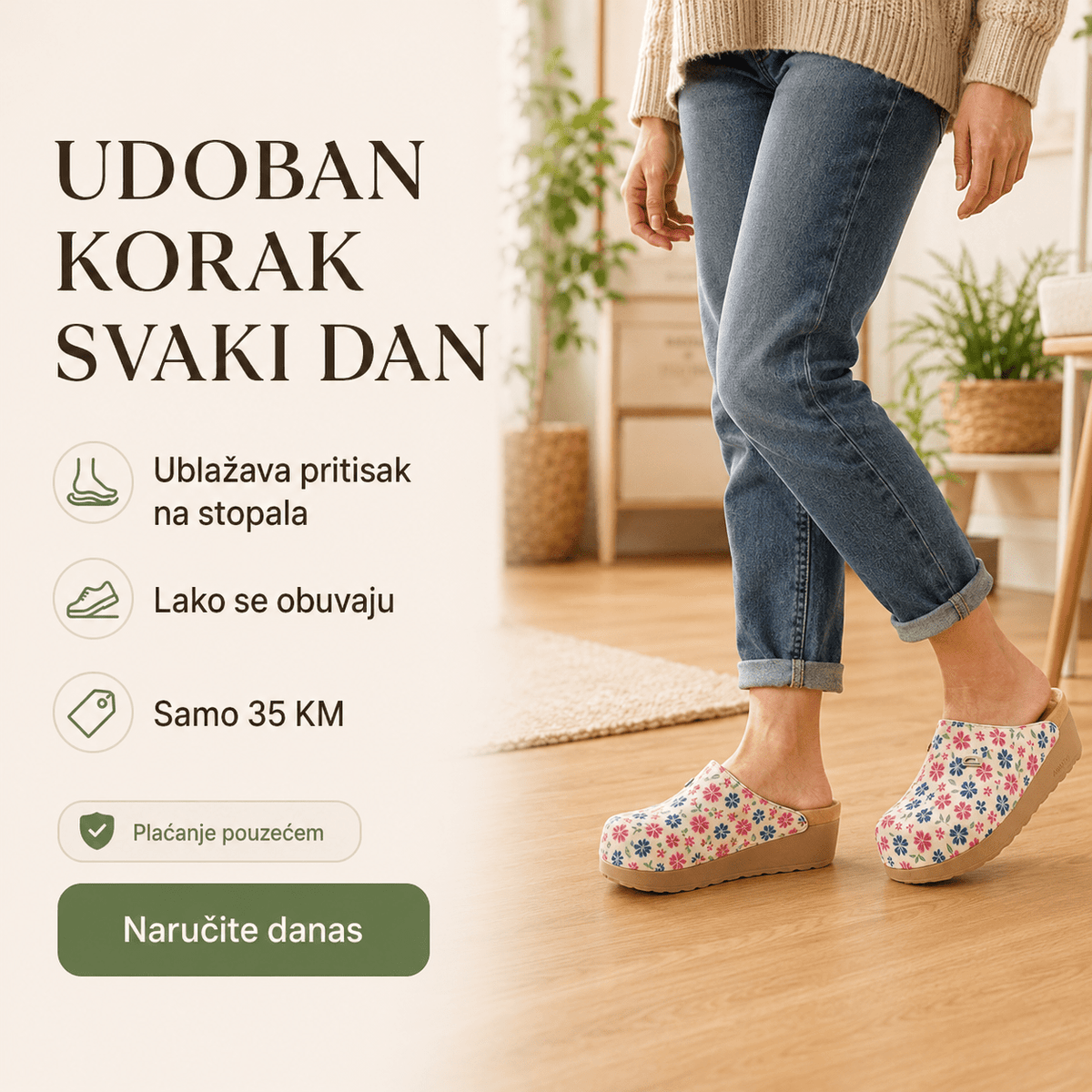 Anatomske klompe Cvjetići – Obuća i Papuče – 37 – slika 3