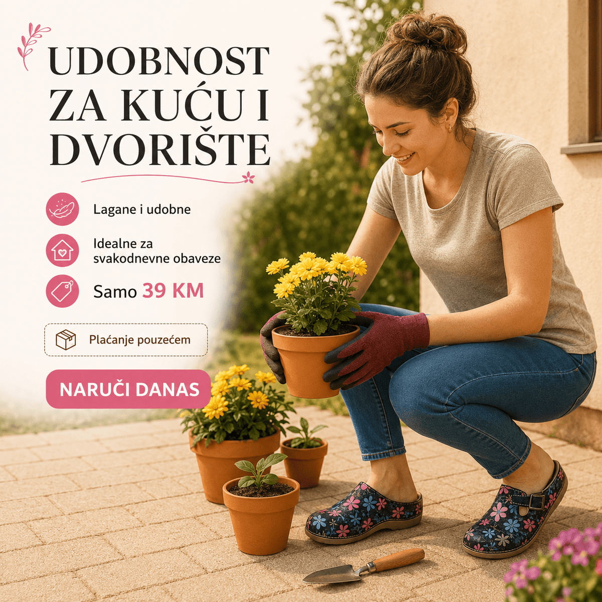 Anatomske klompe Cvjetići – Obuća i Papuče – 37 – slika 2