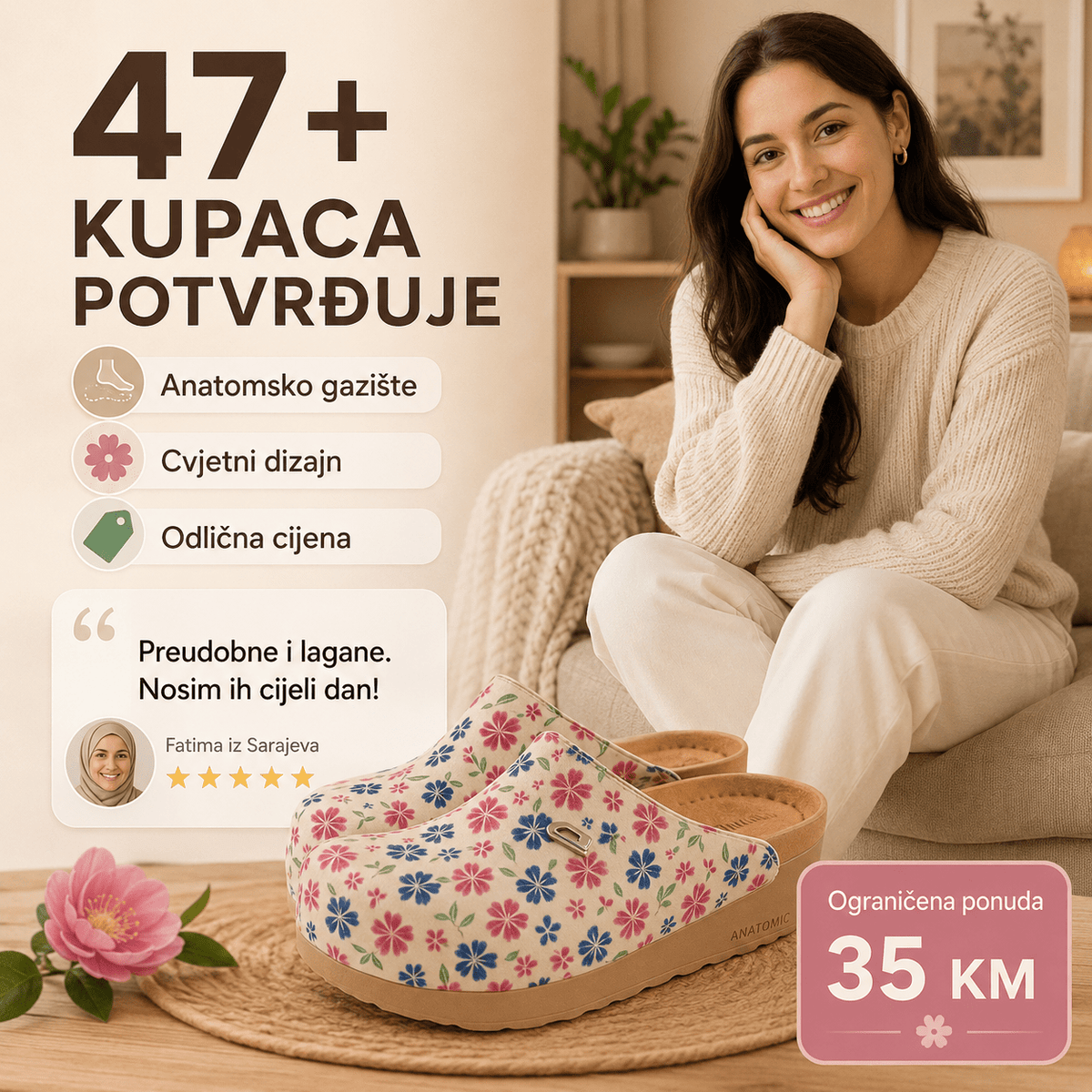 Anatomske klompe Cvjetići – Obuća i Papuče – 37 – slika 5