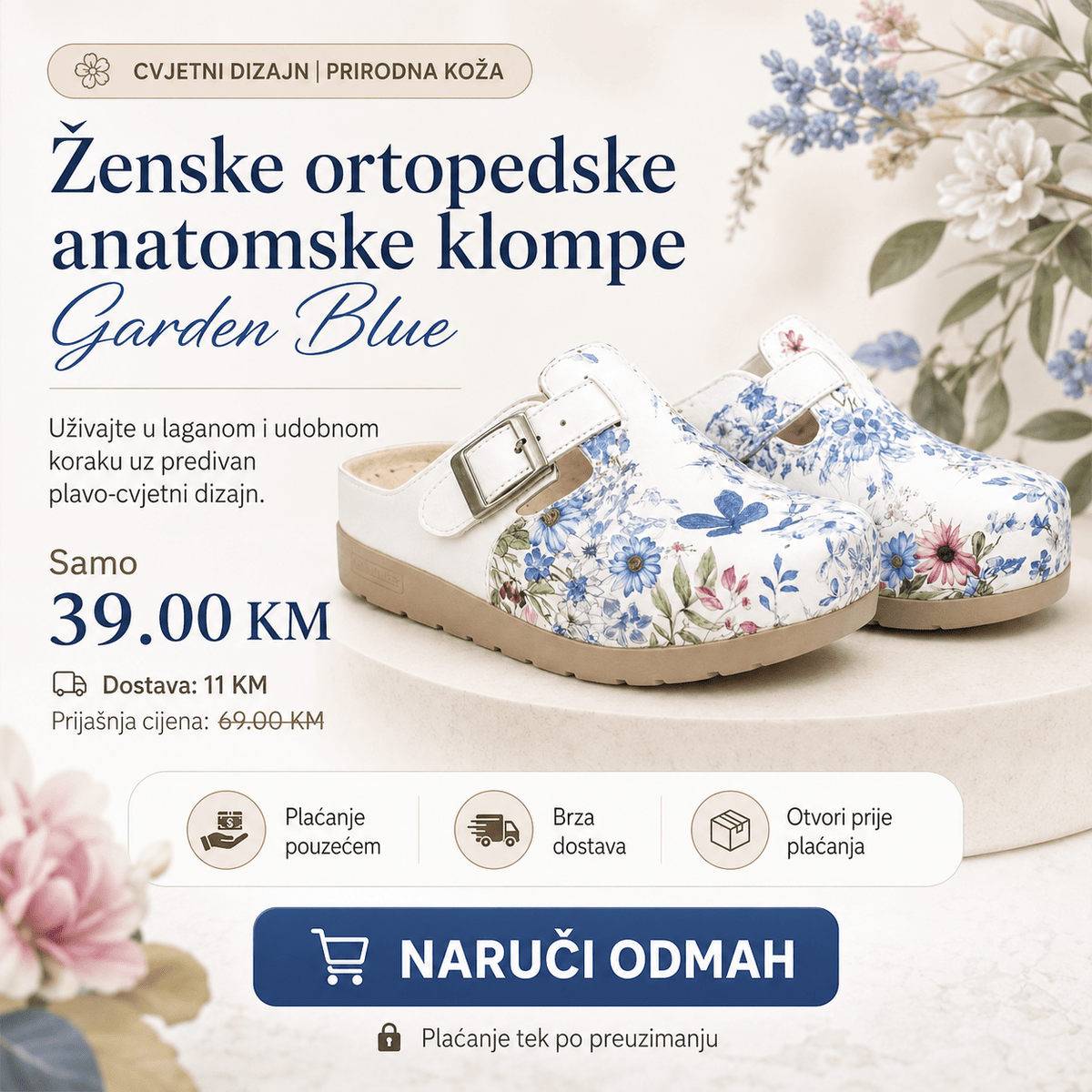 Anatomske klompe Garden Blue – Obuća i Papuče – 37 – slika 7