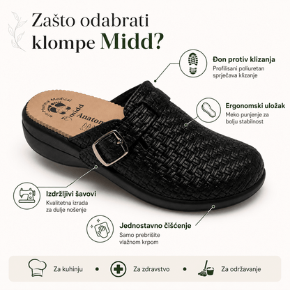 Anatomske klompe "Midd" – Obuća i Papuče – Crna 37 – slika 7