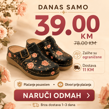Anatomske klompe Roses Black – Obuća i Papuče – 37 – slika 3