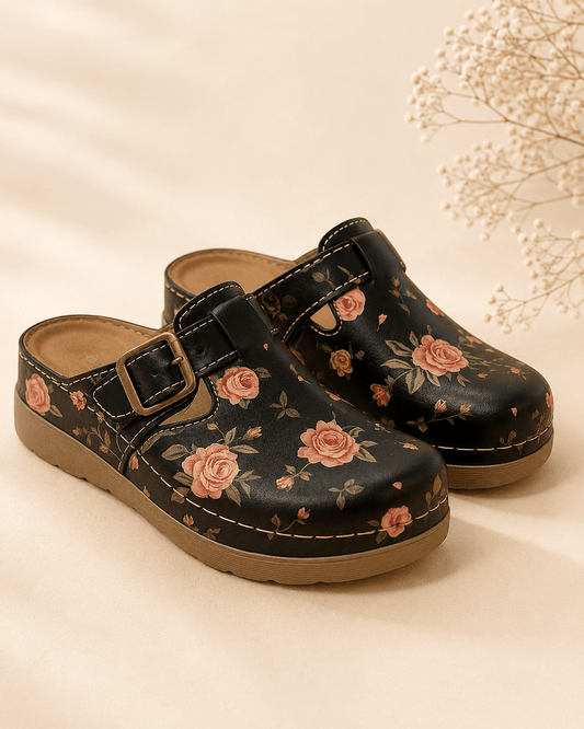 Anatomske klompe Roses Black – Obuća i Papuče – 37 – slika 1