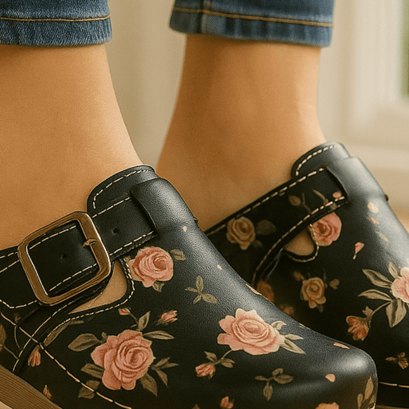 Anatomske klompe Roses Black – Obuća i Papuče – 37 – slika 2