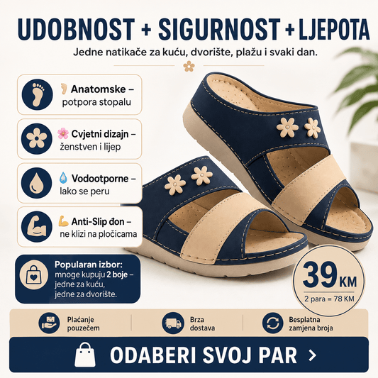 Anatomske natikače Two Flowers – Obuća i Papuče – Plava 37 – slika 2
