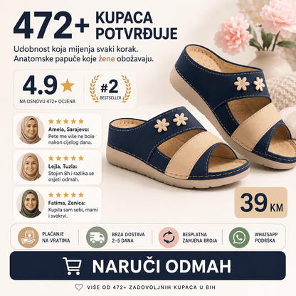 Anatomske natikače Two Flowers – Obuća i Papuče – Plava 37 – slika 4