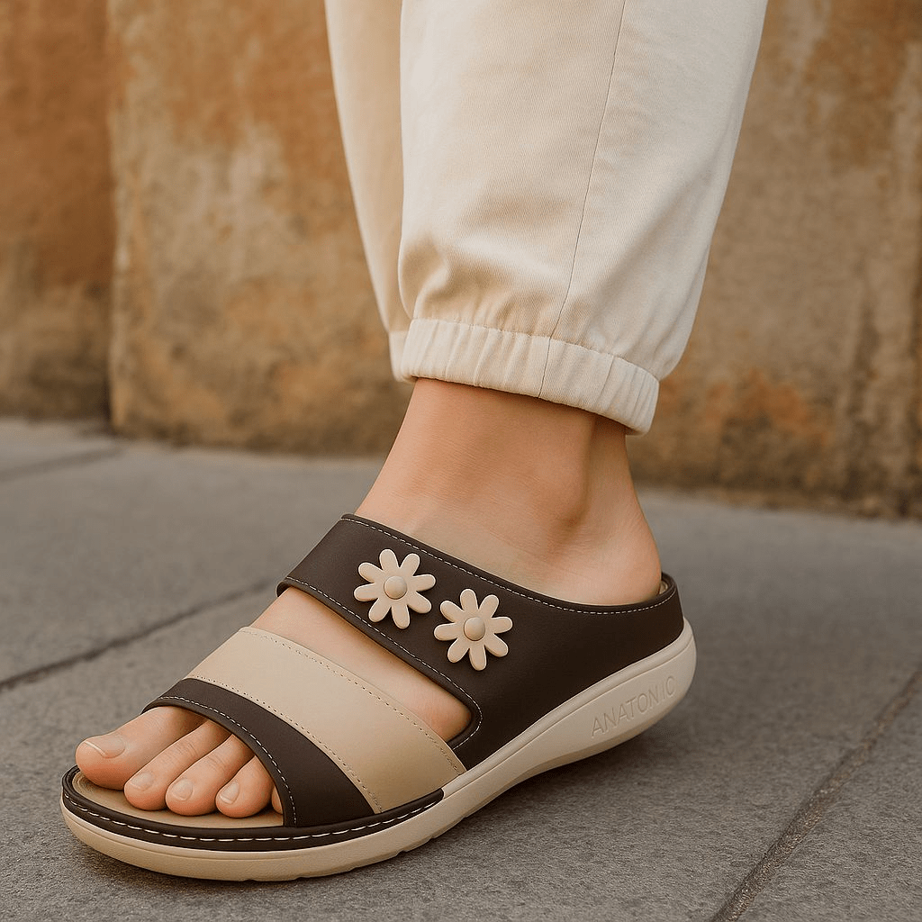 Anatomske natikače Two Flowers – – Crna 37 – slika 6