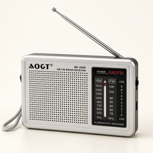 AOGT RD-2008 AM/FM radio – srebrni prijemnik – AM/FM radio prijemnici – – slika 1