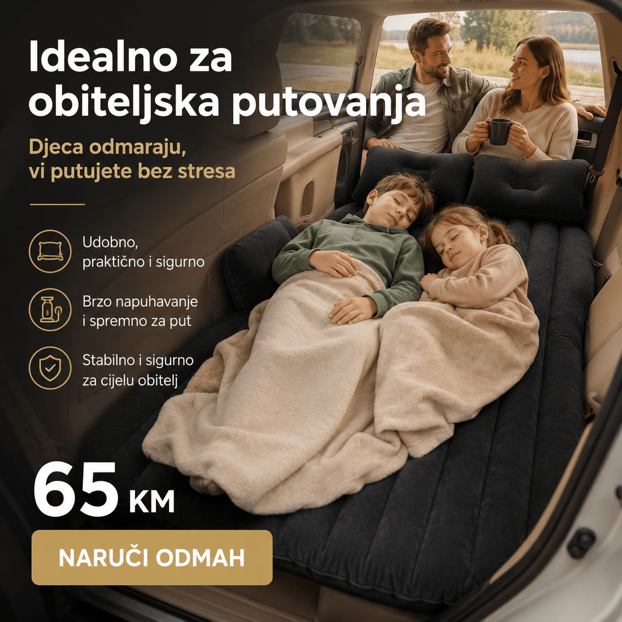 Auto Dušek sa Pumpom i Jastucima – Bazeni i Ljetna Zabava – Bež – slika 3
