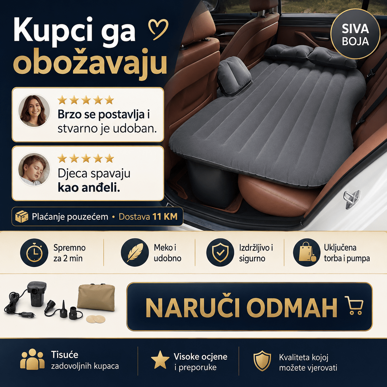 Auto Dušek sa Pumpom i Jastucima – Bazeni i Ljetna Zabava – Crna – slika 19