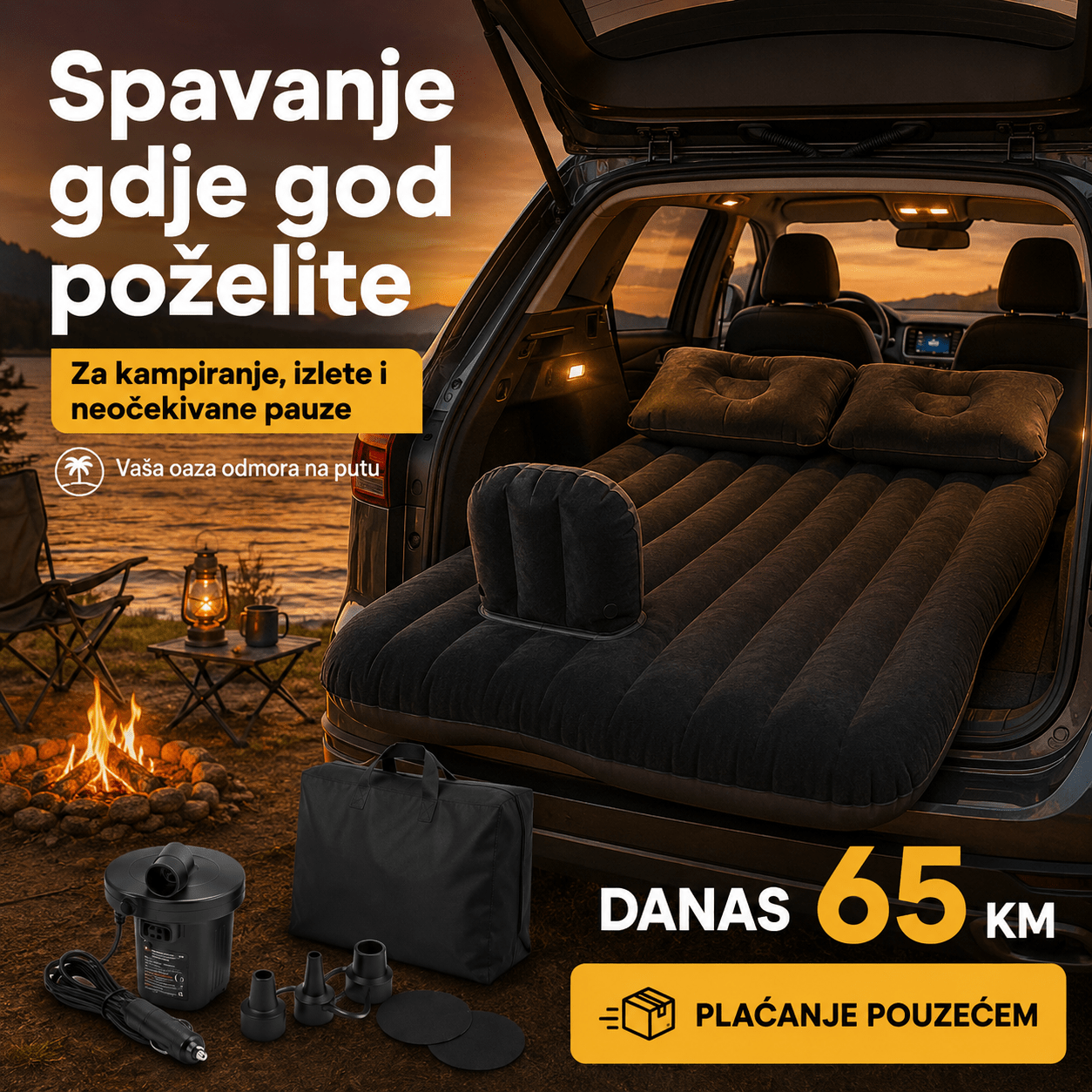 Auto Dušek sa Pumpom i Jastucima – Bazeni i Ljetna Zabava – Crna – slika 12