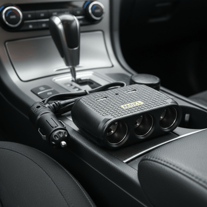 Auto Punjač Razdjelnik sa 3 Utičnice i 2 USB Porta 120W – Standardni Model – Auto oprema – Crna Univerzalna – slika 6