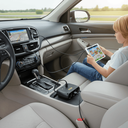 Auto Punjač Razdjelnik sa 3 Utičnice i 2 USB Porta 120W – Standardni Model – Auto oprema – Crna Univerzalna – slika 3