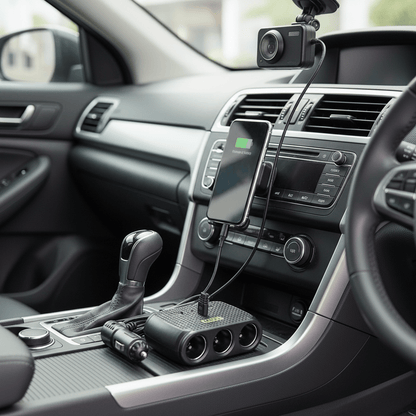 Auto Punjač Razdjelnik sa 3 Utičnice i 2 USB Porta 120W – Standardni Model – Auto oprema – Crna Univerzalna – slika 2