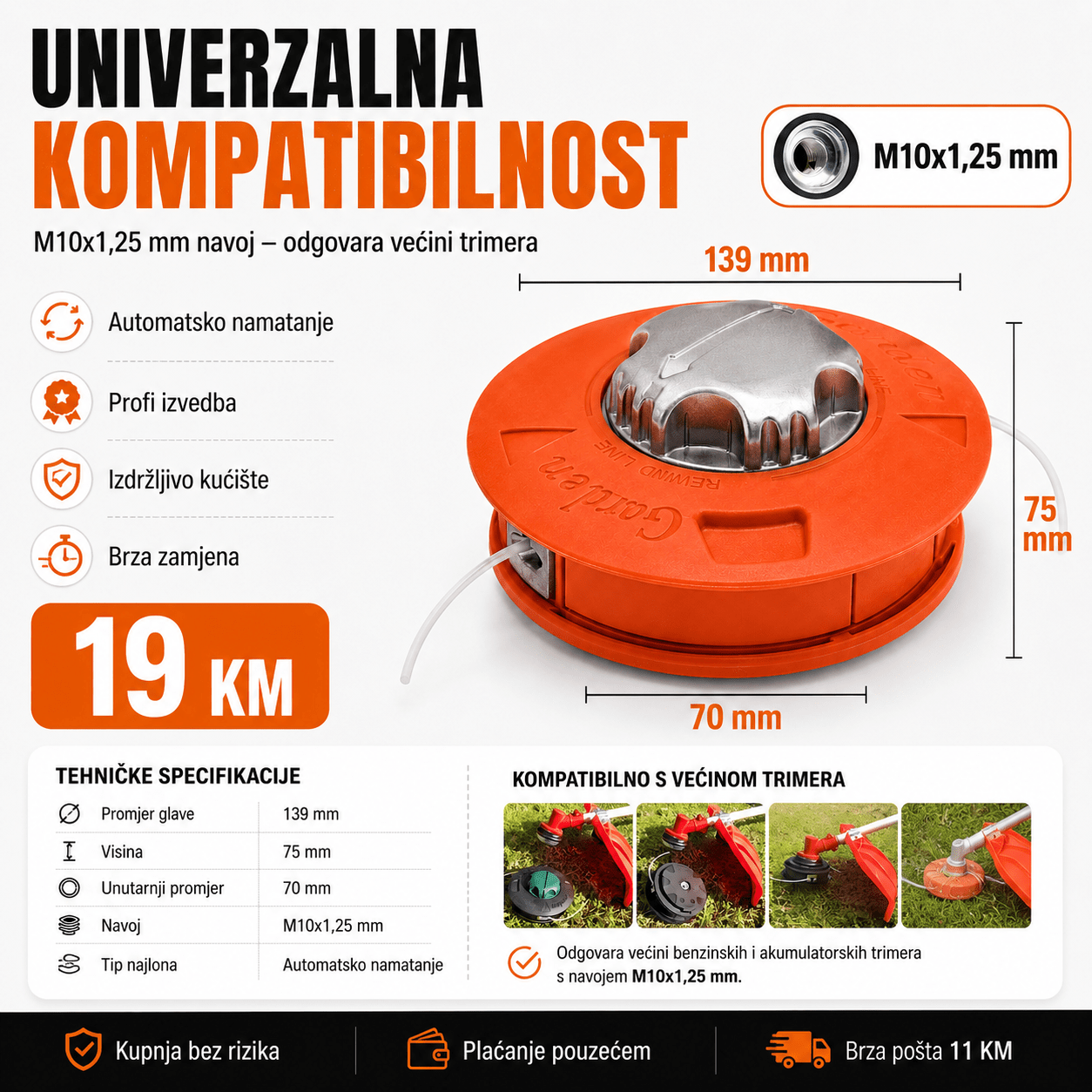 Automatska Flaks Glava za Trimer – Baštenske Mašine i Motori – – slika 3