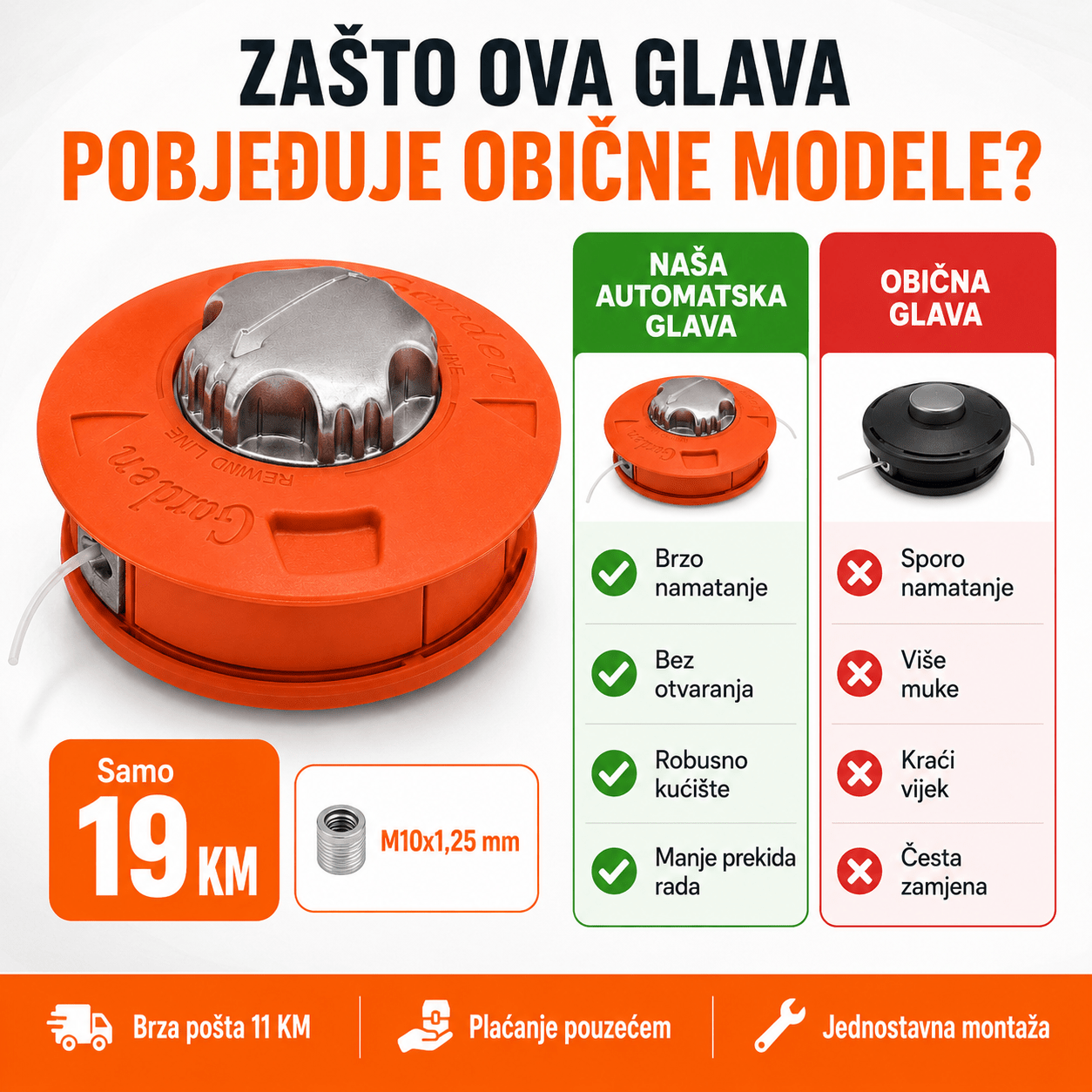 Automatska Flaks Glava za Trimer – Baštenske Mašine i Motori – – slika 5