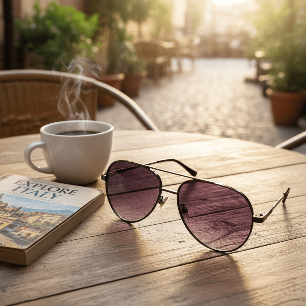 Aviator Sunčane Naočale s Gradient Lećama – Sunčane Naočale – Gradient Tamno - Ljubičasta – slika 3