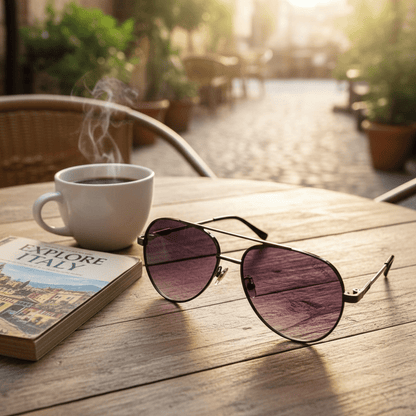 Aviator Sunčane Naočale s Gradient Lećama – Sunčane Naočale – Gradient Tamno - Ljubičasta – slika 3