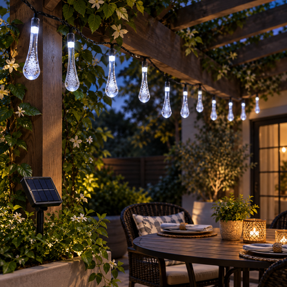Solarne LED lampice Kapljice – 40 LED – primjer u ambijentu