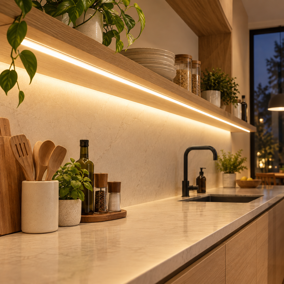 RIXME COB neon LED traka 100 m – primjer u ambijentu