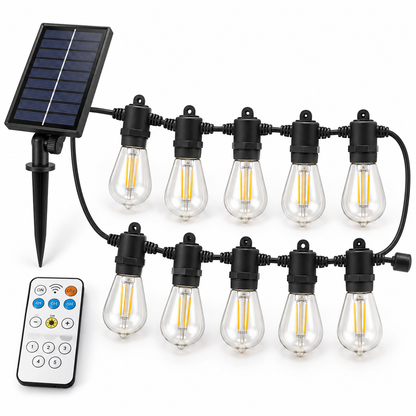RIXME solarni lanac 10 m – 10 LED sijalica – studijski prikaz