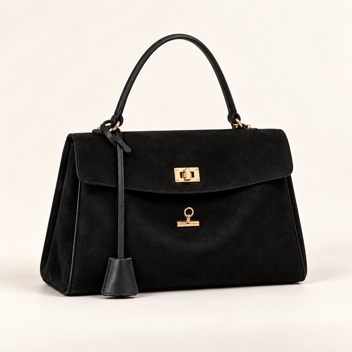 Elegantna ženska torba s preklopom A168628 — Crna — studijska slika