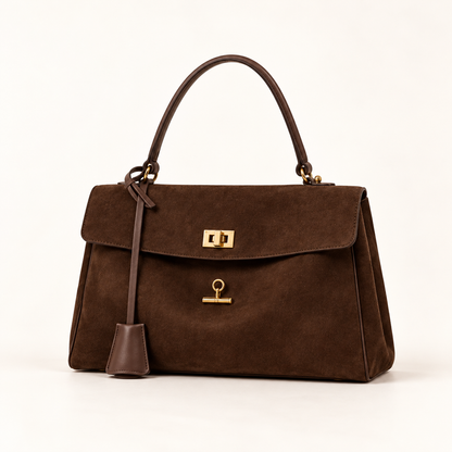 Elegantna ženska torba s preklopom A168628 — Tamnosmeđa — studijska slika