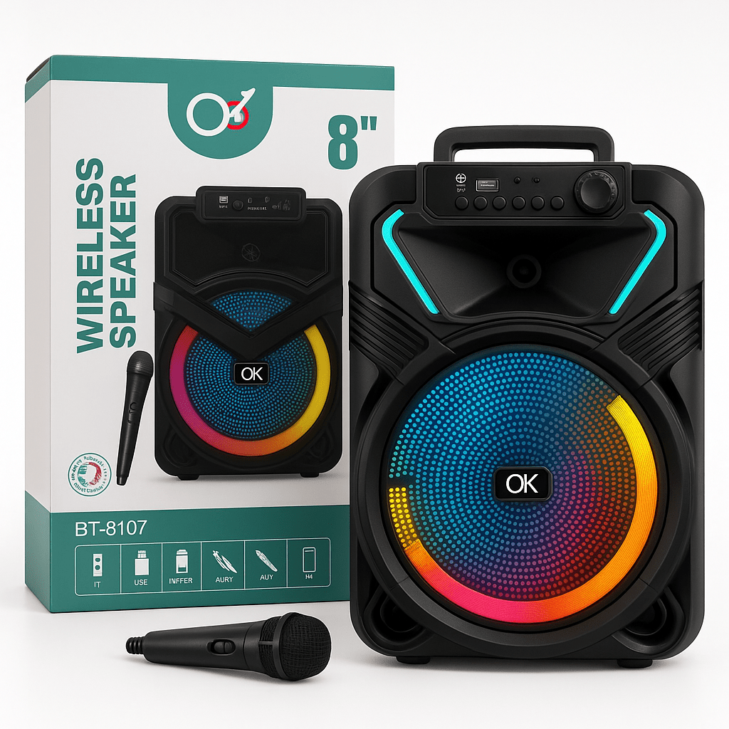 Bežični Bluetooth Zvučnik 8” s Mikrofonom – – – slika 1