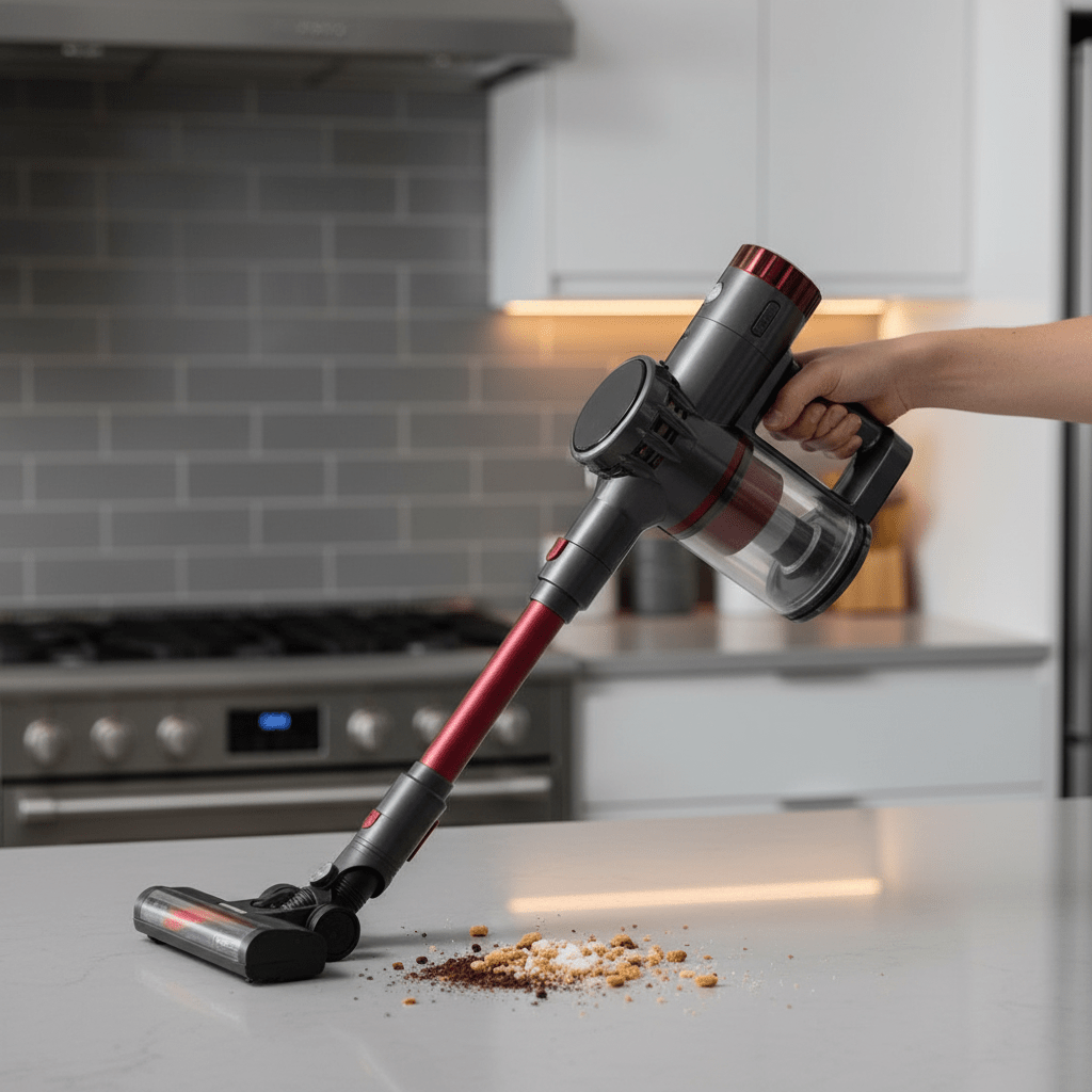 Bežični Štapni Usisavač s Ciklon Tehnologijom – Kućanski aparati – Crvena – slika 3