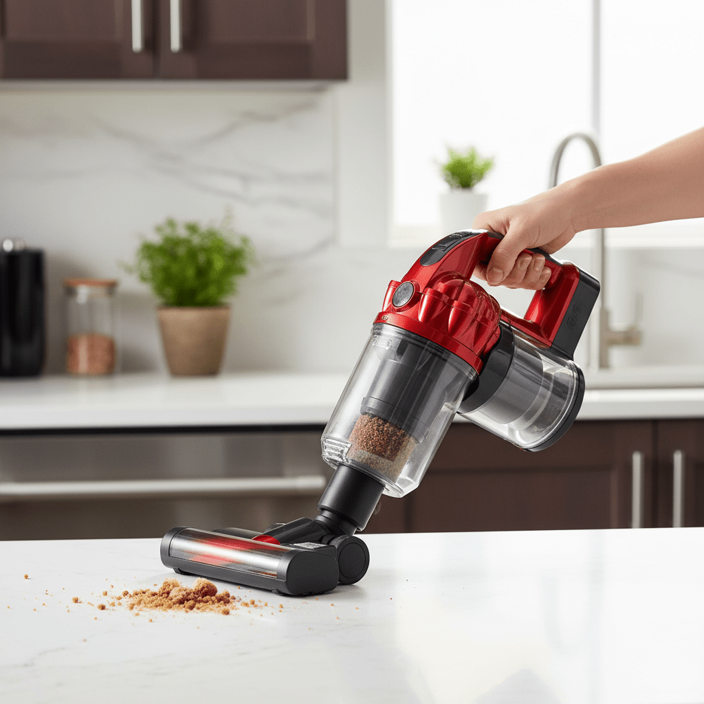 Bežični Štapni Usisavač s Ciklon Tehnologijom – Kućanski aparati – Crvena – slika 9