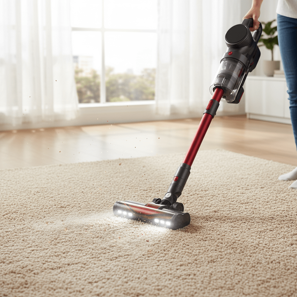 Bežični Štapni Usisavač s Ciklon Tehnologijom – Kućanski aparati – Crvena – slika 5