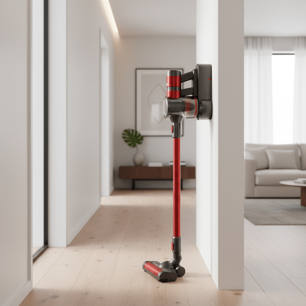 Bežični Štapni Usisavač s Ciklon Tehnologijom – Kućanski aparati – Crvena – slika 10