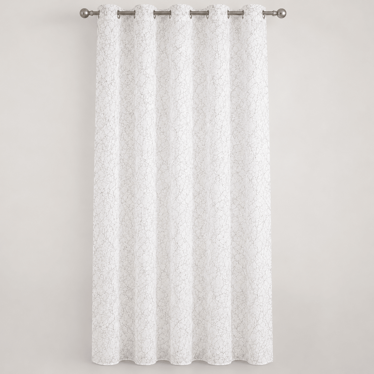 Bijela čipkasta zavjesa s obručima – 140 × 240 cm – Zavjese s čipkastim uzorkom – – slika 1