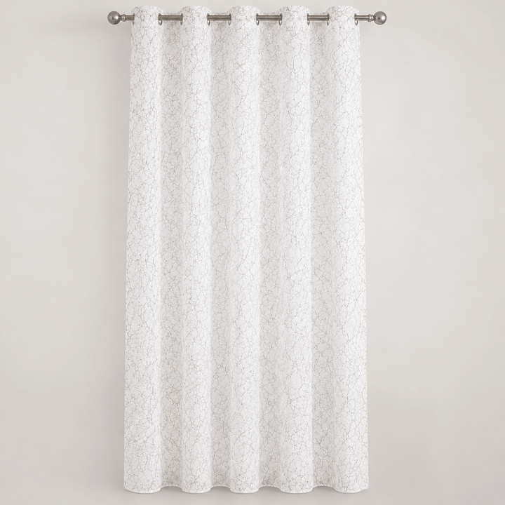 Bijela čipkasta zavjesa s obručima – 140 × 240 cm