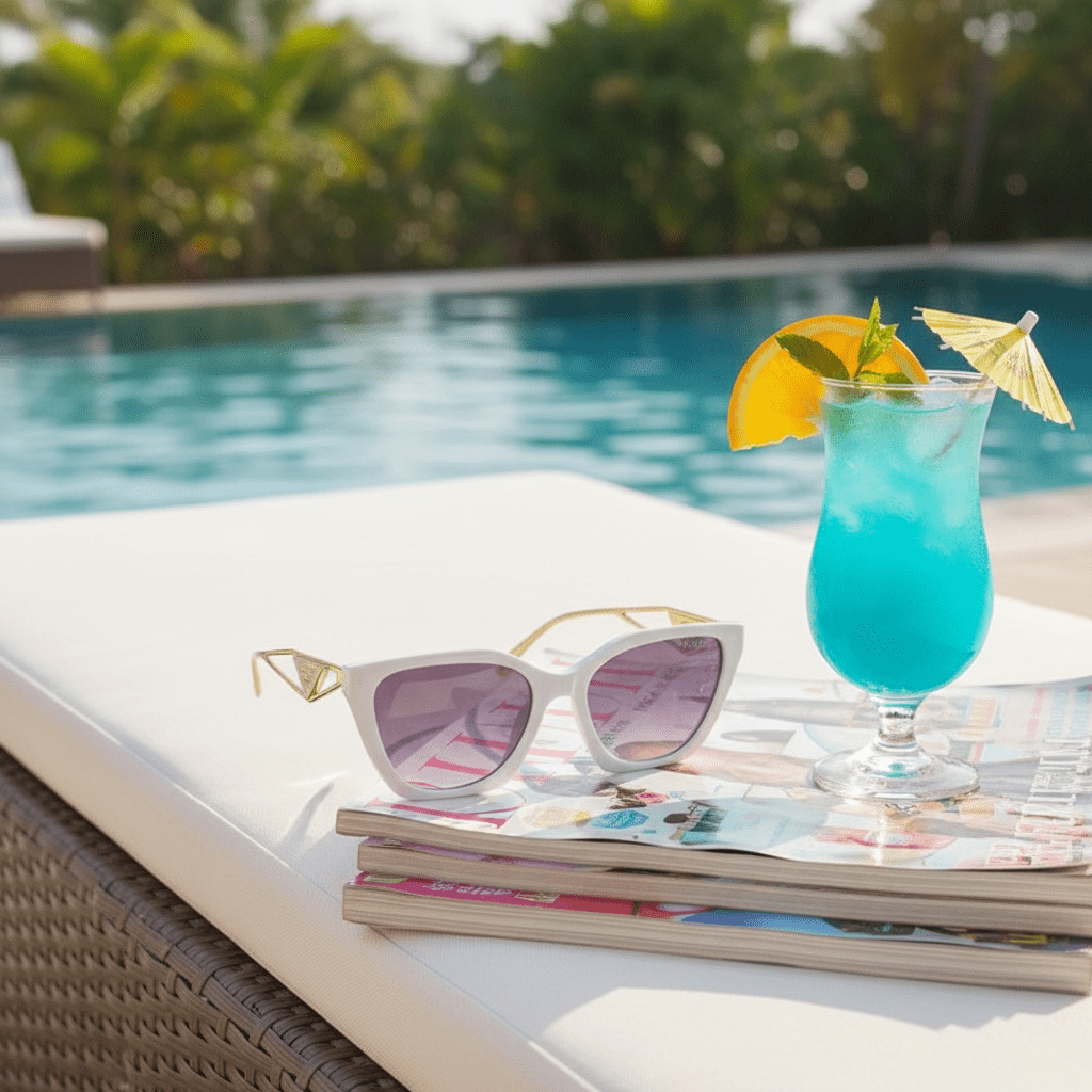 Bijele Cat - Eye Sunčane Naočale – Sunčane naočale – Bijela sa zlatnim detaljima – slika 3