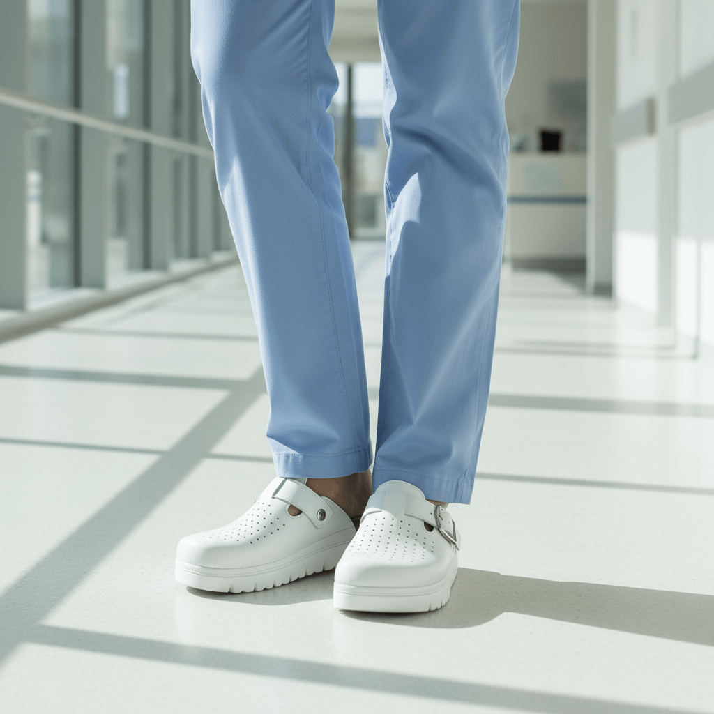 Bijele Medicinske Papuče sa Kopčom – – 37 – slika 3