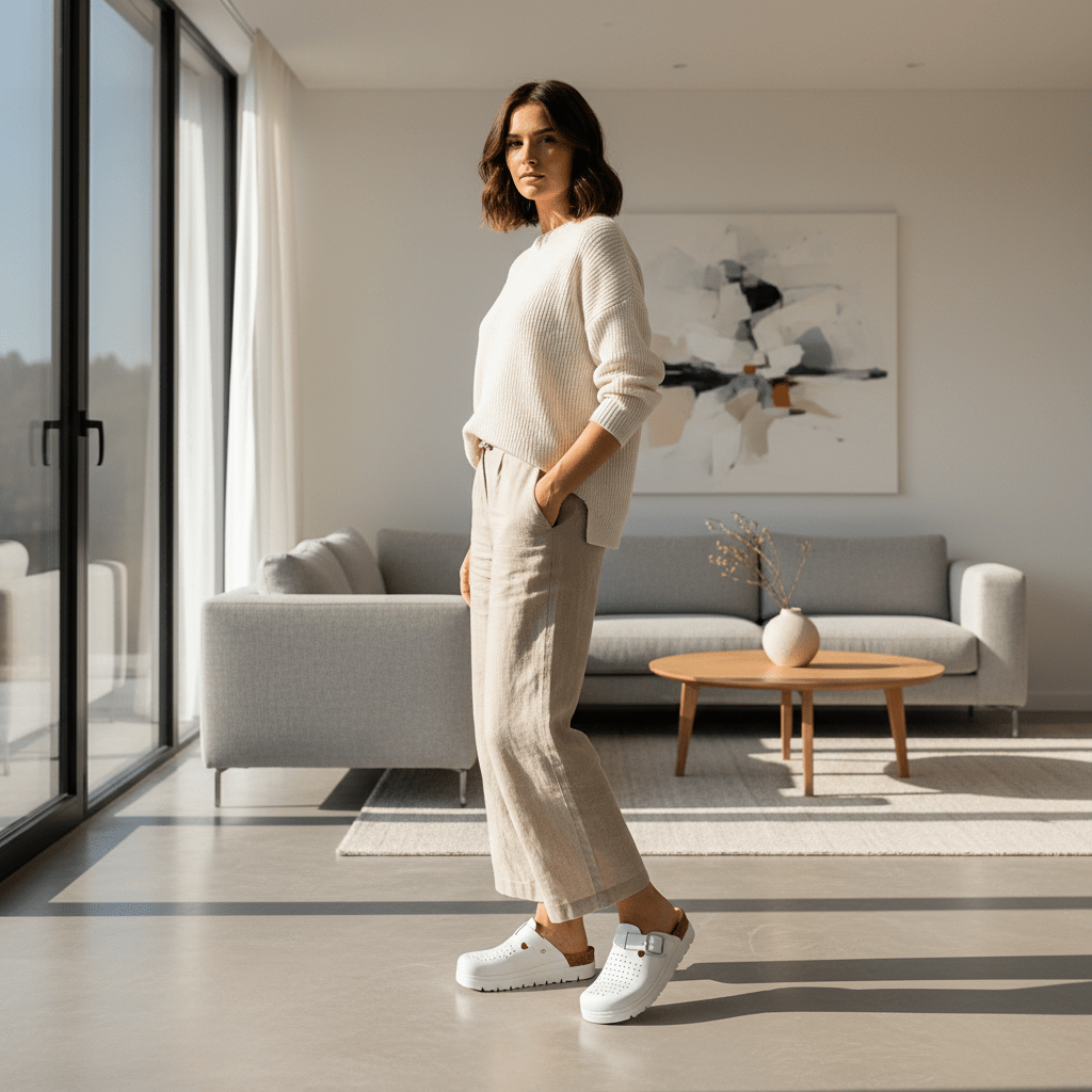 Bijele Medicinske Papuče sa Kopčom – – 37 – slika 6